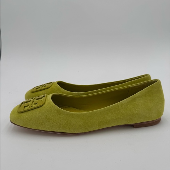 New Tory Burch Georgia Ballet Flat Green Yellow Size 9 - Picture 3 of 8